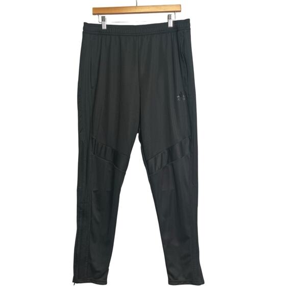 Adidas Mens Size XL Black Side Zip Ankle Front Pocket Elastic Waist Jogger Pants - Picture 1 of 8